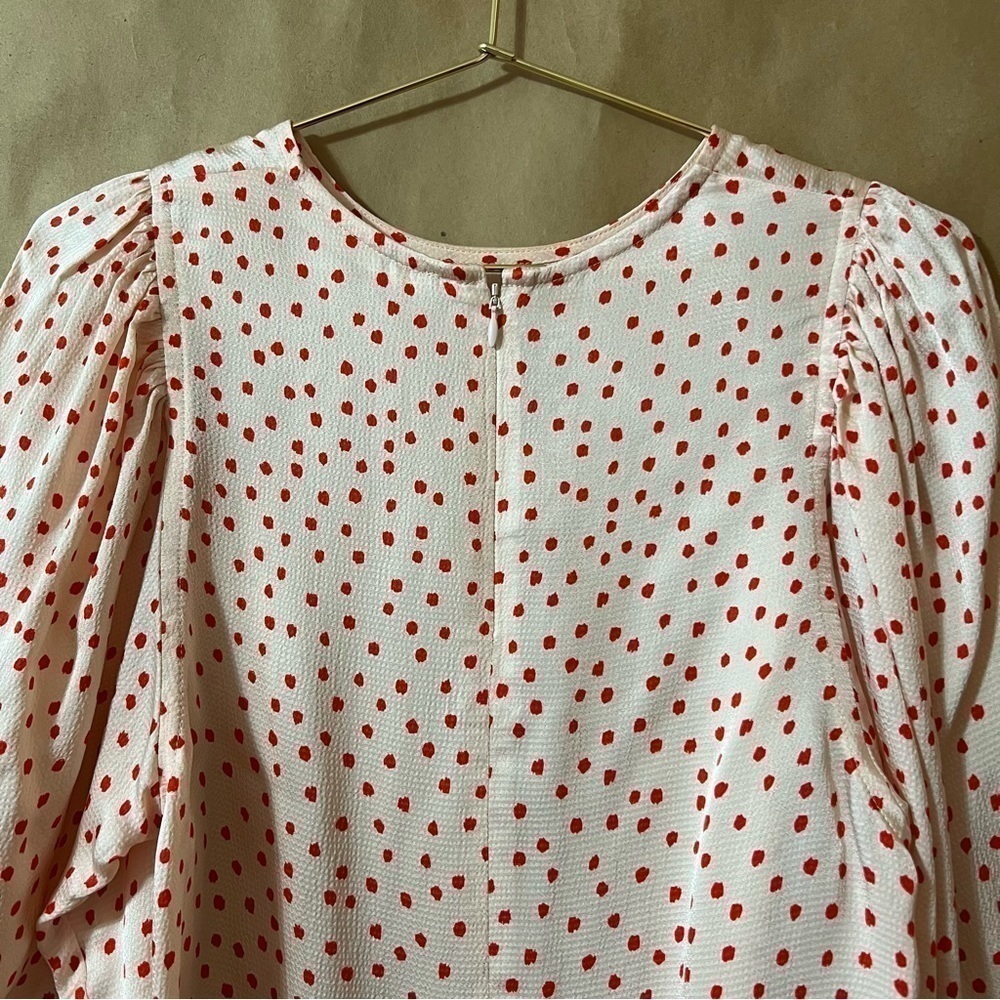 Samsoe Samsoe | Celestina Blouse Aop Pearl Drops Puff Sleeve Popover Top Size XS - Picture 8 of 11